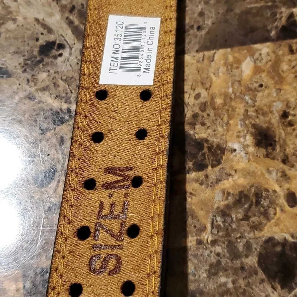 1.5 inch wide black two holed belt